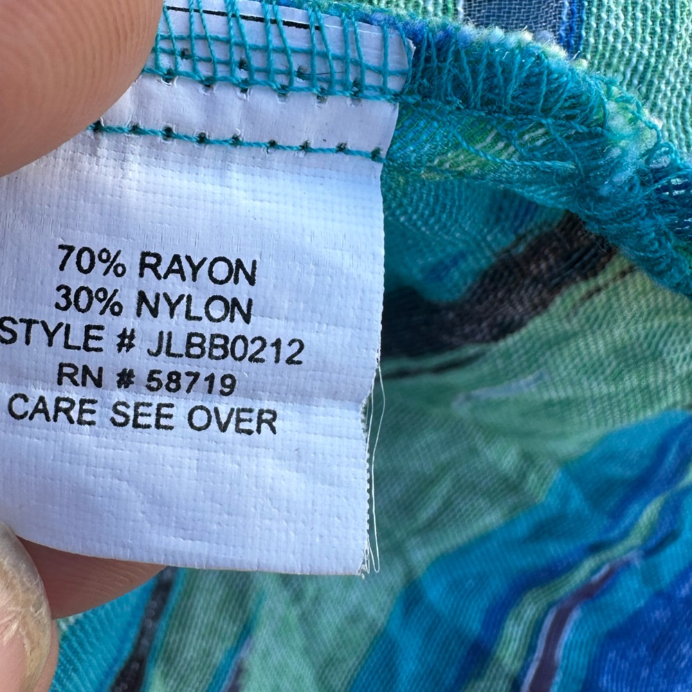 Choices Abstract Striped Sheer Button-Up Top - Wo… - image 3